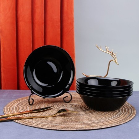 Arya Home Globe salad bowl, 6 pcs, black color
