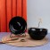 Arya Home Globe salad bowl, 6 pcs, black color