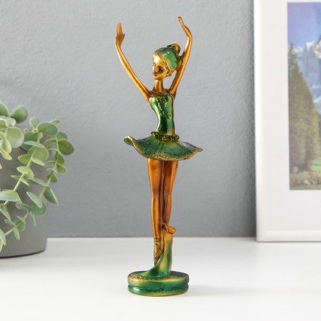 Polystone souvenir "Ballerina in a green pack" 22x8x6 cm
