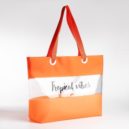Bag Women's Beach Tropical Vibes, 50x35x11 cm, orange color-1