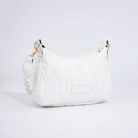 Bag Cross-Bodi with a zipper, white color-3