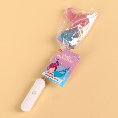 Lollice "My Mermaid" on a luminous stick, without sugar, 30 g.-8