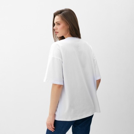 Women's T-shirt Minaku: Exclusive Print Color White, Rr. 48-4