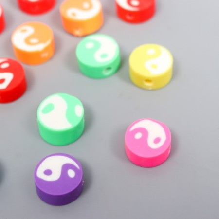 Beads for the creativity of PVC "Yin-Yang on a circle" Color set 20 pcs 1x1x1 cm-1