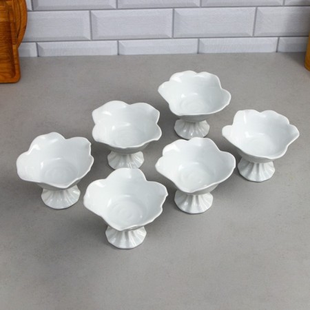 Set of candy "Rosa", 6 pcs: 250 ml, porcelain, Iran-1