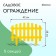 Decorative fence, 35 × 210 cm, 5 sections, plastic, yellow, ressans, Greengo