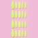 Patching nails, 24 pcs, ballerina shape, neon yellow color