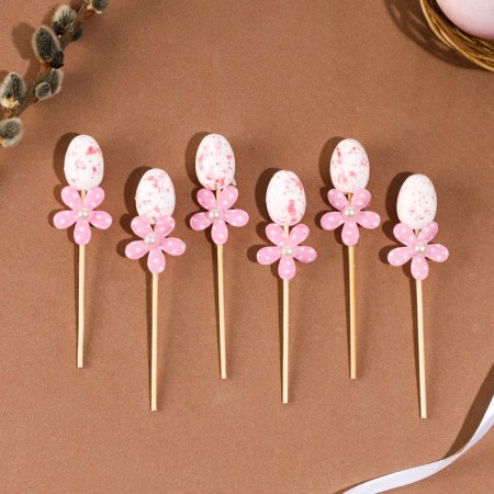 Swap eggs flower pink, set 6 pcs.-1