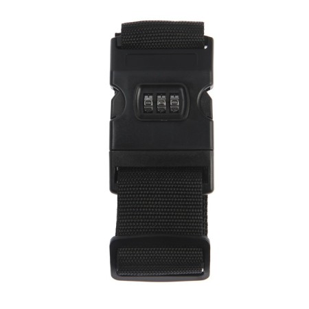 A belt for a suitcase or bags with a code lock, black color-1