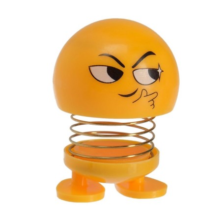 Smile on the spring, on the panel in the car, cunning, yellow-1
