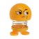 Smile on the spring, on the panel in the car, cunning, yellow