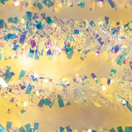 Garland "tinsel" 1 m dew, ip20, mother -of -pearl thread, 22 LED, 6 layers, d = 5 cm, glow warm white, CR2032x2-2
