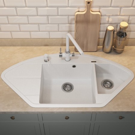 Quartz-quartz kitchen-quartz Uperwood quartz UPD-06, angular two-section, color 01 white-1