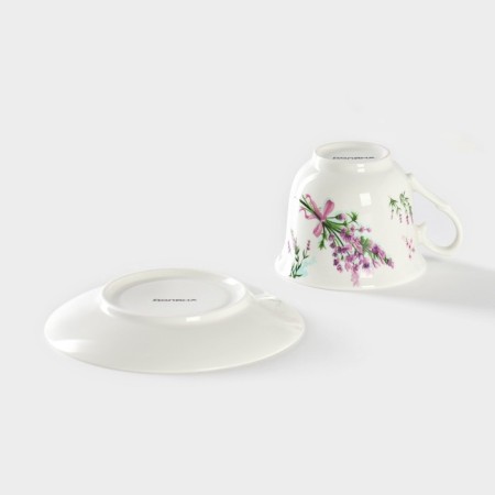 Tea steam porcelain shade "Lavender", 2 items: a cup 220 ml, a saucer d = 14.1 cm, white color-3