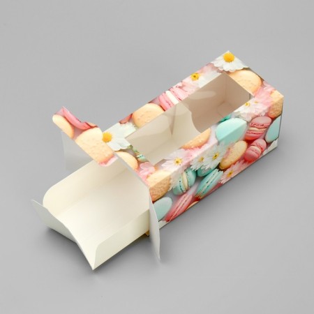 Box for Makarun, confectionery packaging "Makaruns", 12 x5.5 x 5.5 cm-4