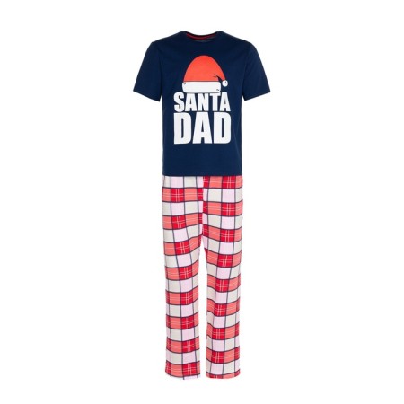 Pajama New Year's male KAFTAN "Santa Team", Blue/Red color, size 52-5