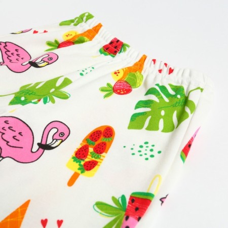 Pants children, white/flamingos, height 68 cm-2