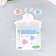 Swans switch sticker in a pond with fish "window 8.5x8.5 cm, volumetric 26x16.5 cm
