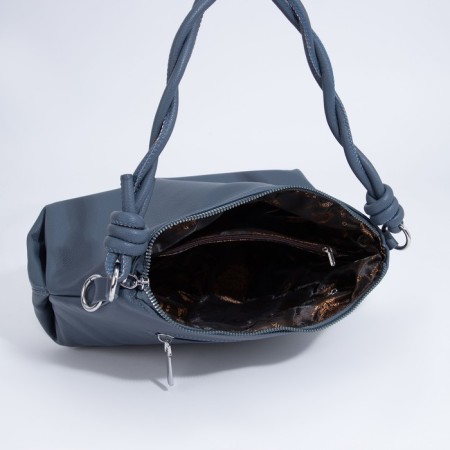 Bag Cross-Bodi with a zipper, blue color-6