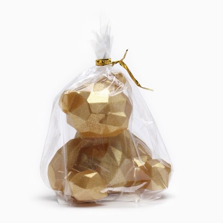 Candle decorative bear-border 7cm, golden-3