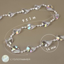 Beads on threads, with holography, 16 mm, 9 ± 1 m, transparent color