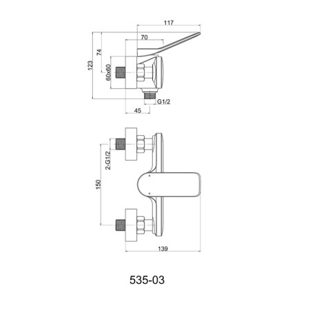 Shower mixer Cersanit odra a63052-9