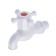 Water cutting tap zein, with a crossbar, pp, with a ball mechanism, white, with a nut