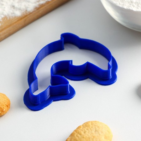 Dolphin cookie uniform, 8 × 6 cm, blue color-1