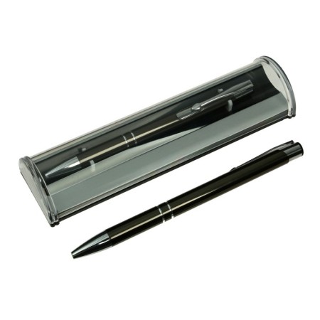 Gift, ballpoint, automatic "style" in a plastic case, New, dark gray-1