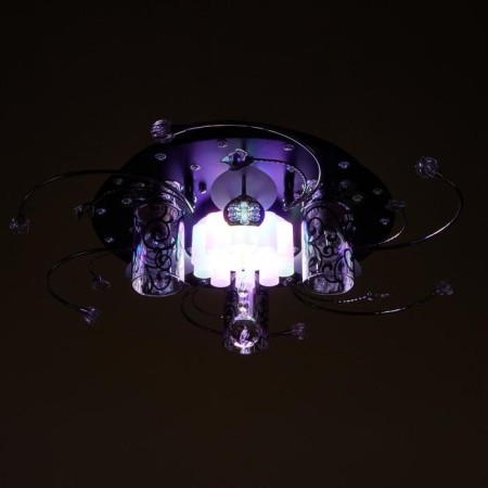 Economic Service chandelier with PDU 41007/3 3x40W E27, backlight LED Black 49x49x17 cm-4