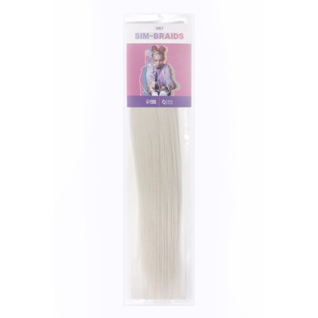 SIM-BRAIDS Kanecalon is monophonic, corrugated, 65 cm, 90 gr, light gray color (#grey)-2