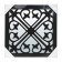 QWERTY mirror "Genoa", decorative, 40x40 cm, black color