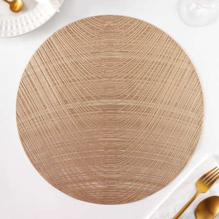 Set of serving napkins on the table “wave”, d = 38 cm, 4 pcs, color gold-4