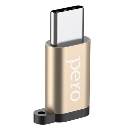 Adapter Pero AD01, Type -C - Microusb, Metal, Golden-1