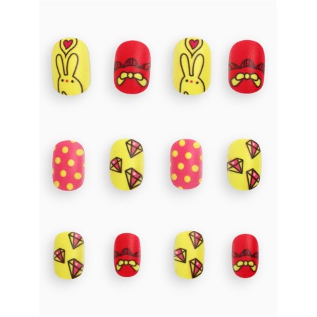 Children's false nails "Bunny", 12 pcs-1