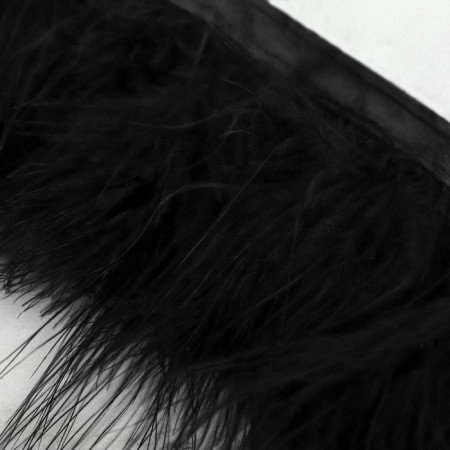 Braid with feathers Marabu, 8-10 cm, 5 ± 0.5 m, black color-3
