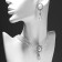 Set 2 objects: earrings, Antoinette necklace, white color in silver, 40 cm