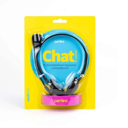 Perfeo Chat headphones, computer, microphone, 105 dB, 3.5 mm, 1.8 m, black-2