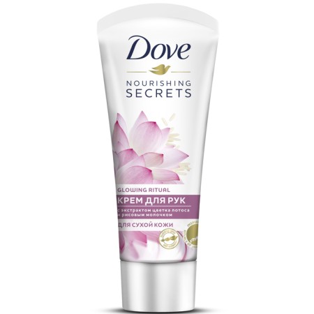 Hand cream Dove Nourishing Secrets "Lotus extract and rice milk", 75 ml