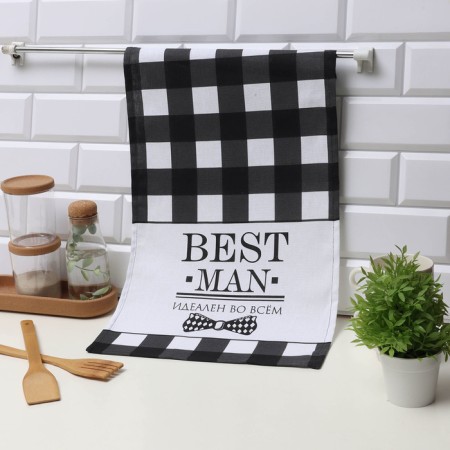 Kucky towel. "Dolyana" Best Man Black 35x60 cm, 100% HL, 160g/m2