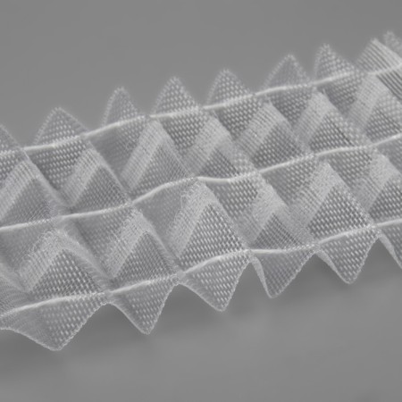 Curtain tape, organza, 7 cm, 50 ± 1 m, transparent color-1