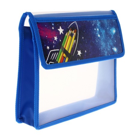 A5 notebook folder (230 x 190 x 50 mm), with Velcro valve, plastic/textiles, calligrata, "cosmos"-1