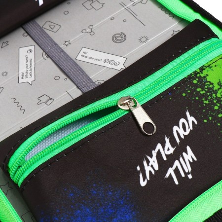 Penal 1 section 140 x 210 x 40 mm, folding pocket and cosmetic bag, fabric, calligrata topontent "game"-6