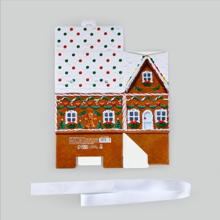Box a gift New Year's folding "gingerbread house", 15 x 18 x 10 cm, New Year-6