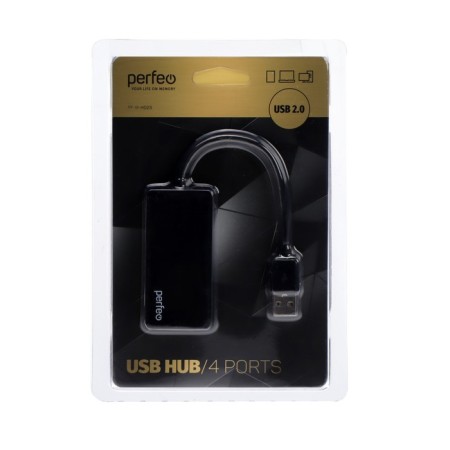 USB bifolder (Hub) Perfeo PF-VI-H023 Black, 4 ports, USB 2.0, black-3