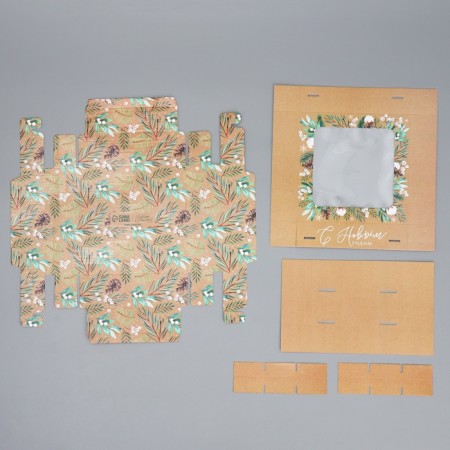 Box for sweets "Happy New Year", Eco, 14.7 x 14.7 x 3.5 cm, New Year-7