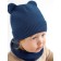 A cap on ties with ears children's Amarobaby Pure Love Bear, with a lining, size 40-42 cm, blue color