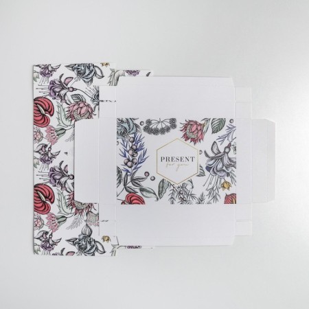 Gift folding box, packaging, "flowers", 21 x 15 x 7 cm-6