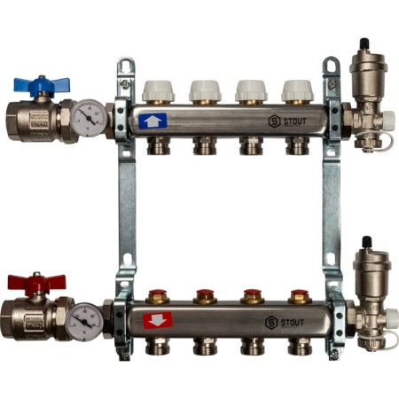Collector Group Stout SMS 0912 000004, 1 "x3/4", 4 outputs, without consumables, stainless steel. steel