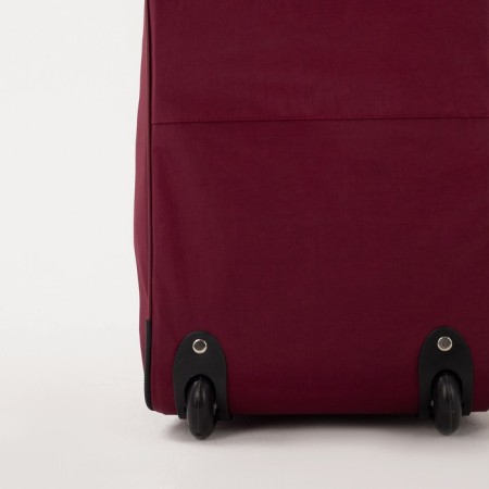 Road bag on wheels, a lightning department, with an increase, an outer pocket, a long belt, burgundy color-2